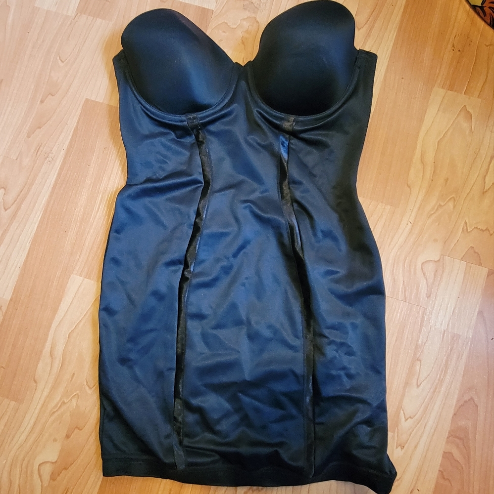 Flexees Maidenform black shape wear slip 36C
